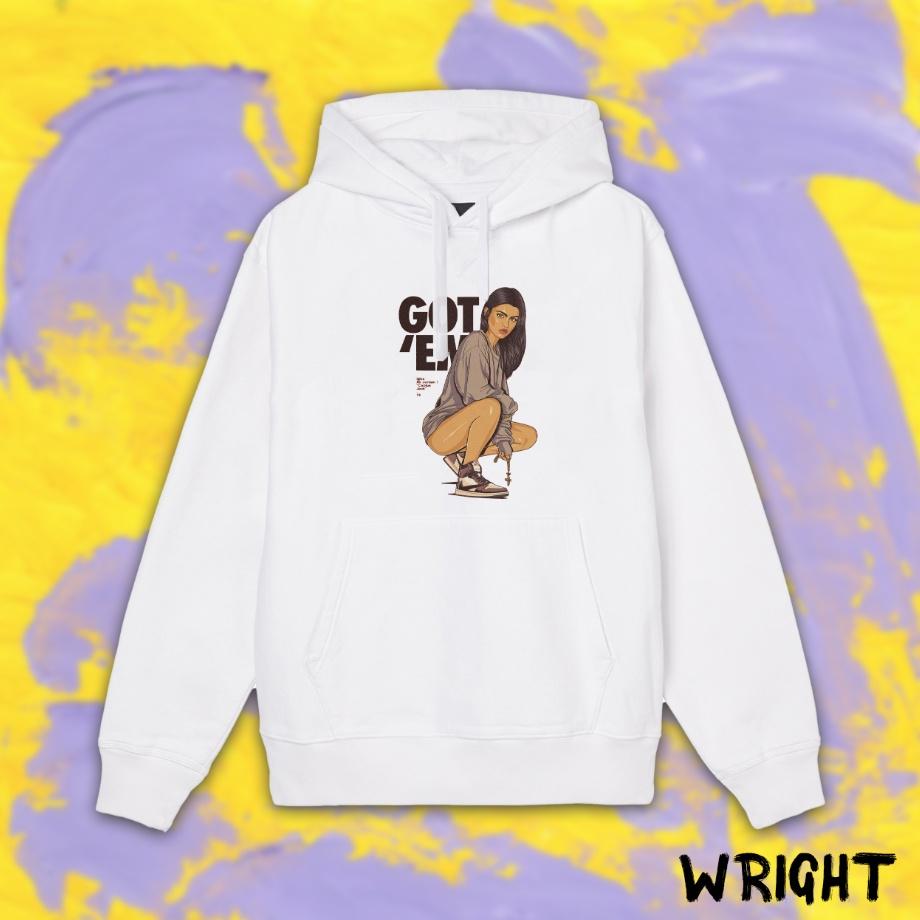 Áo hoodie Wright Got' Em hiphop streetwear bigsize S-3XL unisex