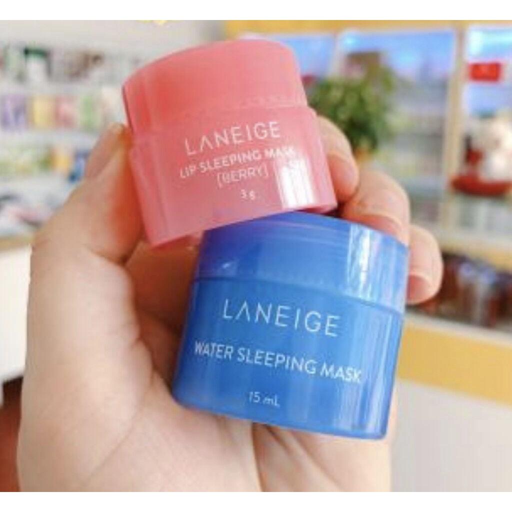 Combo mặt nạ ngủ dưỡng ẩm 15 ml và dưỡng môi 3g Laneige Hàn Quốc size mini