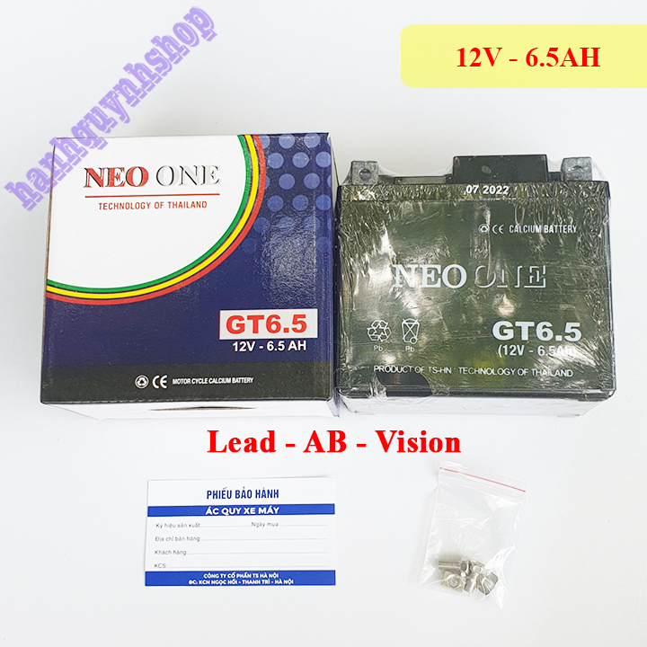 Ắc quy xe máy Dream Wave Lead Vision AB 12V 5.5A 6A 6.5A hãng NEO ONE