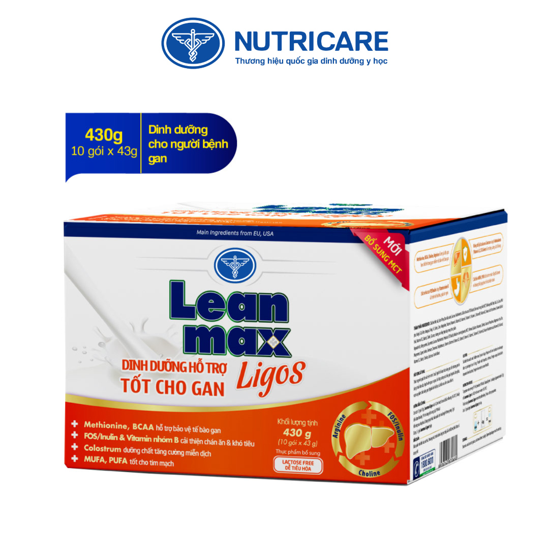 01 hộp sữa Leanmax Ligos 430g - Dinh dưỡng cho bệnh nhân gan, suy gan