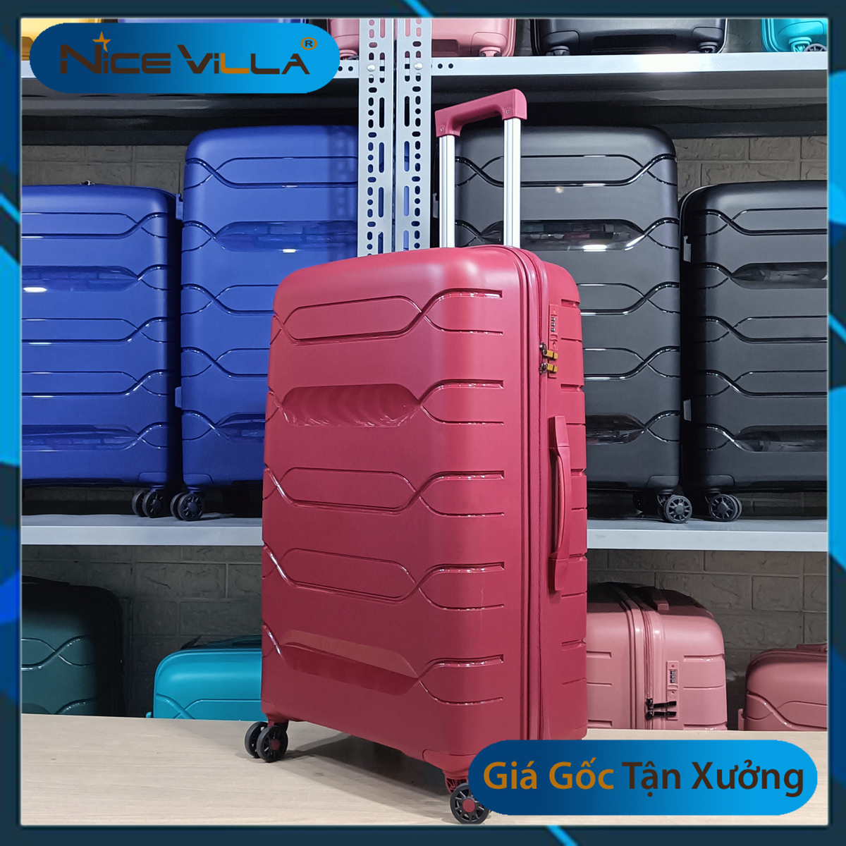 Vali Thời Trang NiceVilla Nhựa Dẻo PP Chống Va Đập Size 20inch & 24inch & 28inch