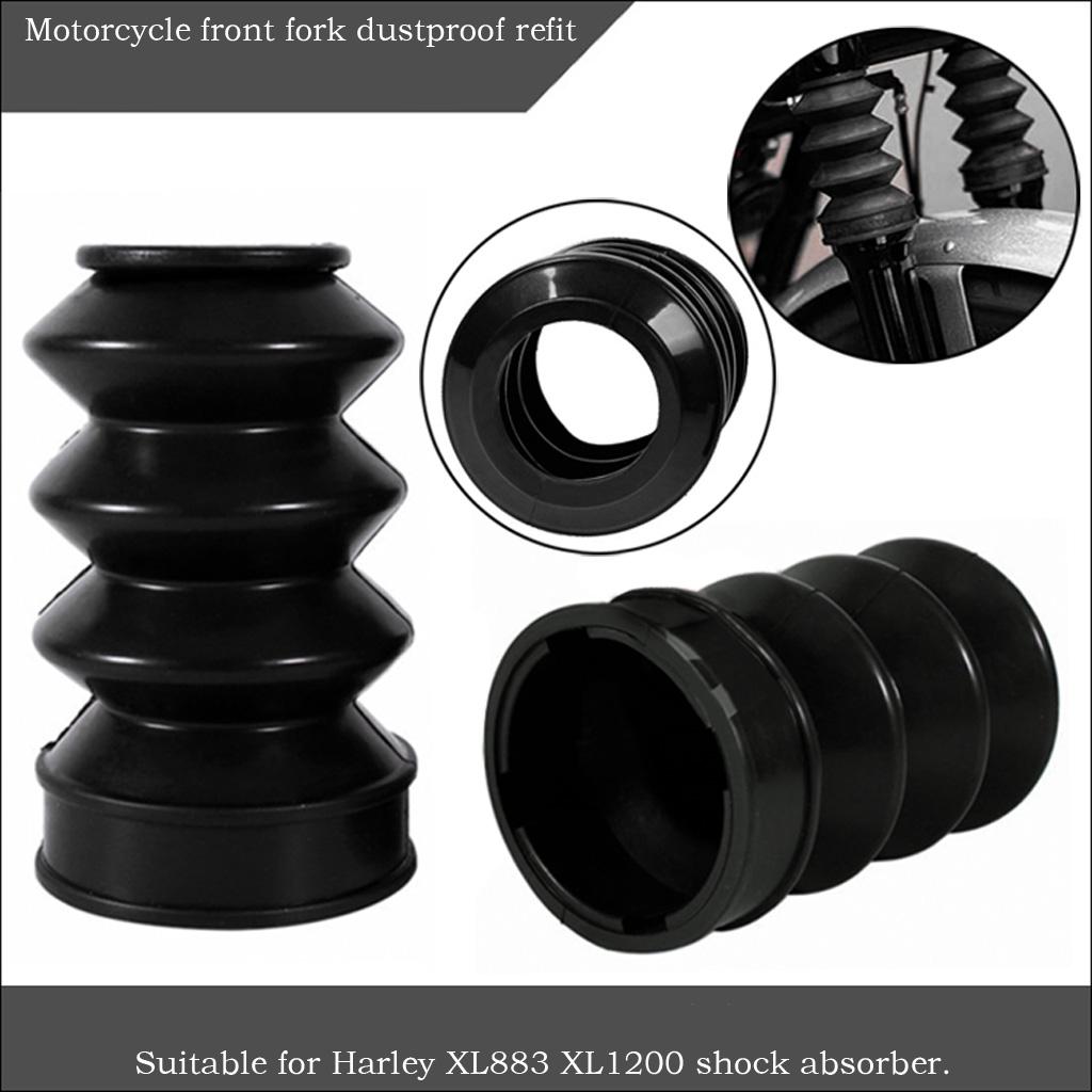 Black Rubber Fork Front Gaiter Boots for XL883 XL1200