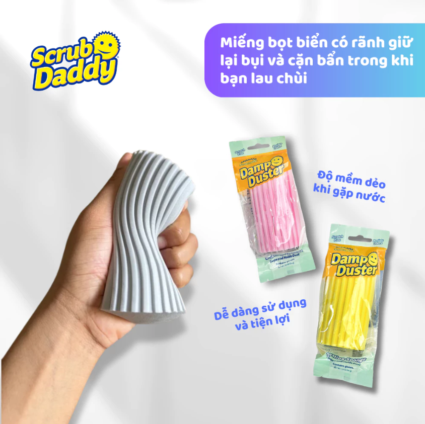 Miếng bọt biển lau bụi mọi ngóc ngách Damp Duster - miếng xốp lau chùi đa năng