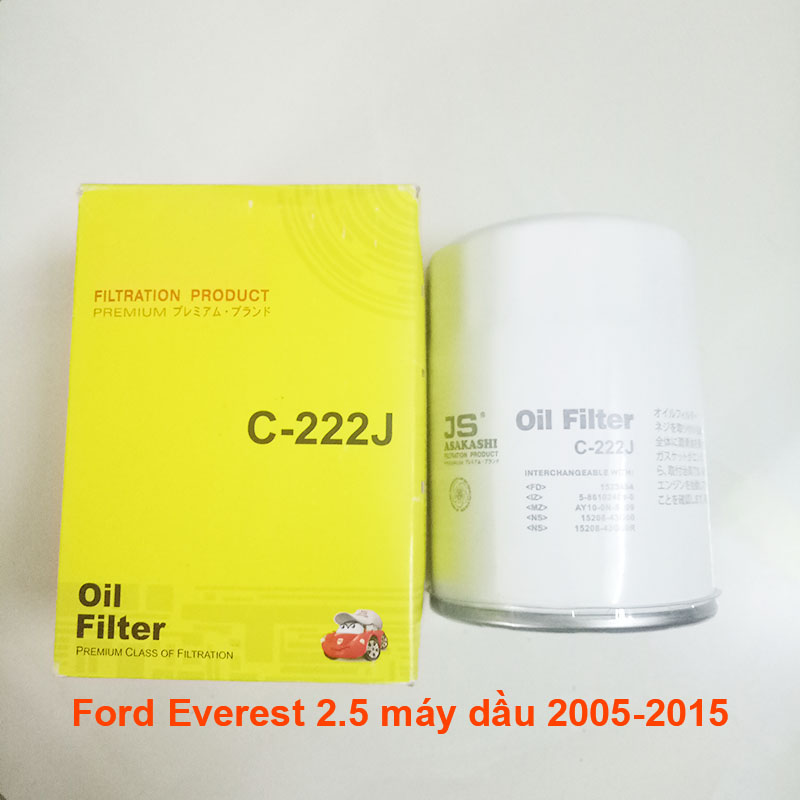 Lọc nhớt C222J-1 dùng cho Ford Everest 2.5 máy dầu 2005, 2006, 2007, 2008, 2009, 2010, 2011, 2012, 2013, 2014, 2015 1213439
