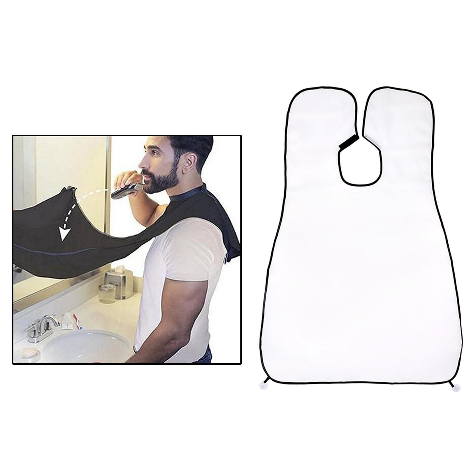 Beard Shaving Bib Beard Apron for Men Shaving Trimming white,