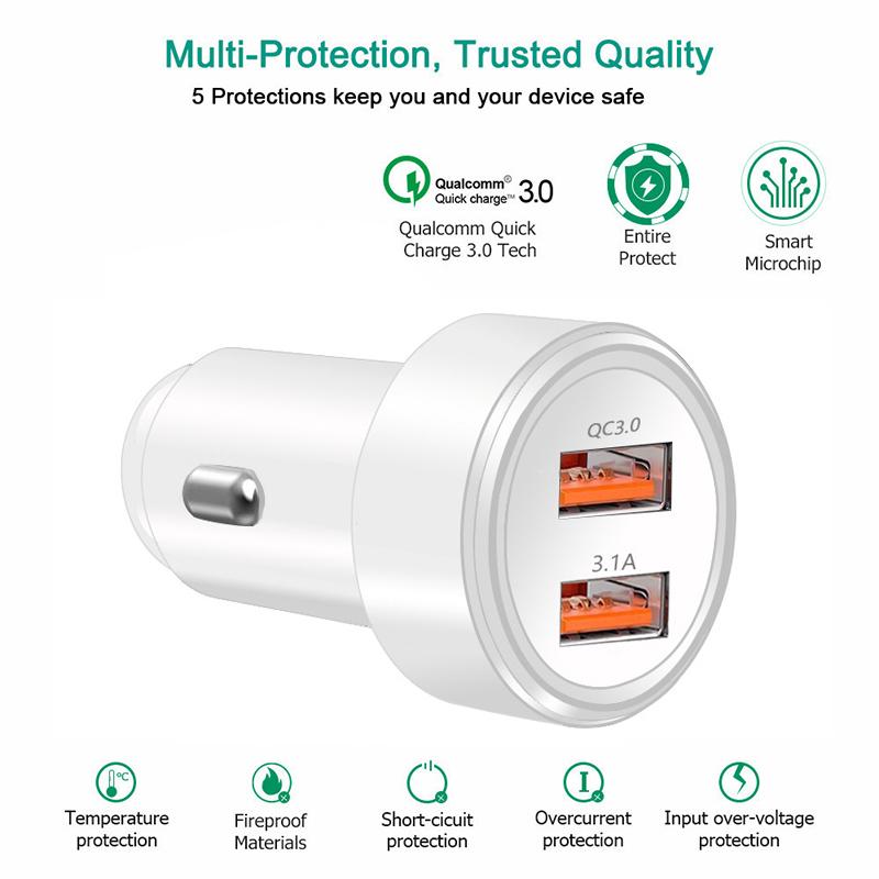 30W Bộ sạc xe USB nhỏ cho máy tính bảng điện thoại di động GPS 5A Bộ sạc nhanh xe- Bộ sạc xe USB bộ sạc bộ sạc trong xe hơi