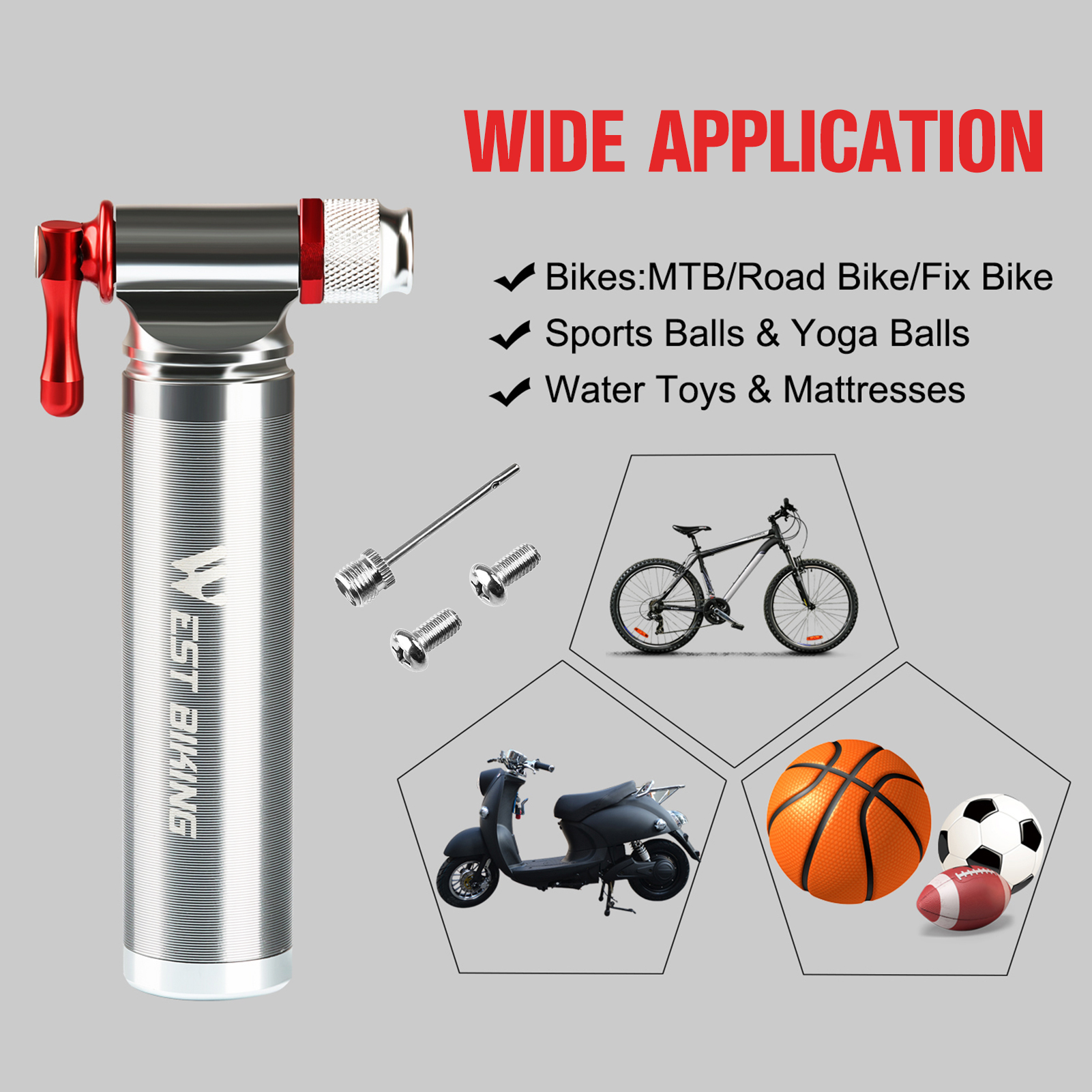 Bơm xe đạp mini WEST BIKING CO2 cho Presta và Schrader
