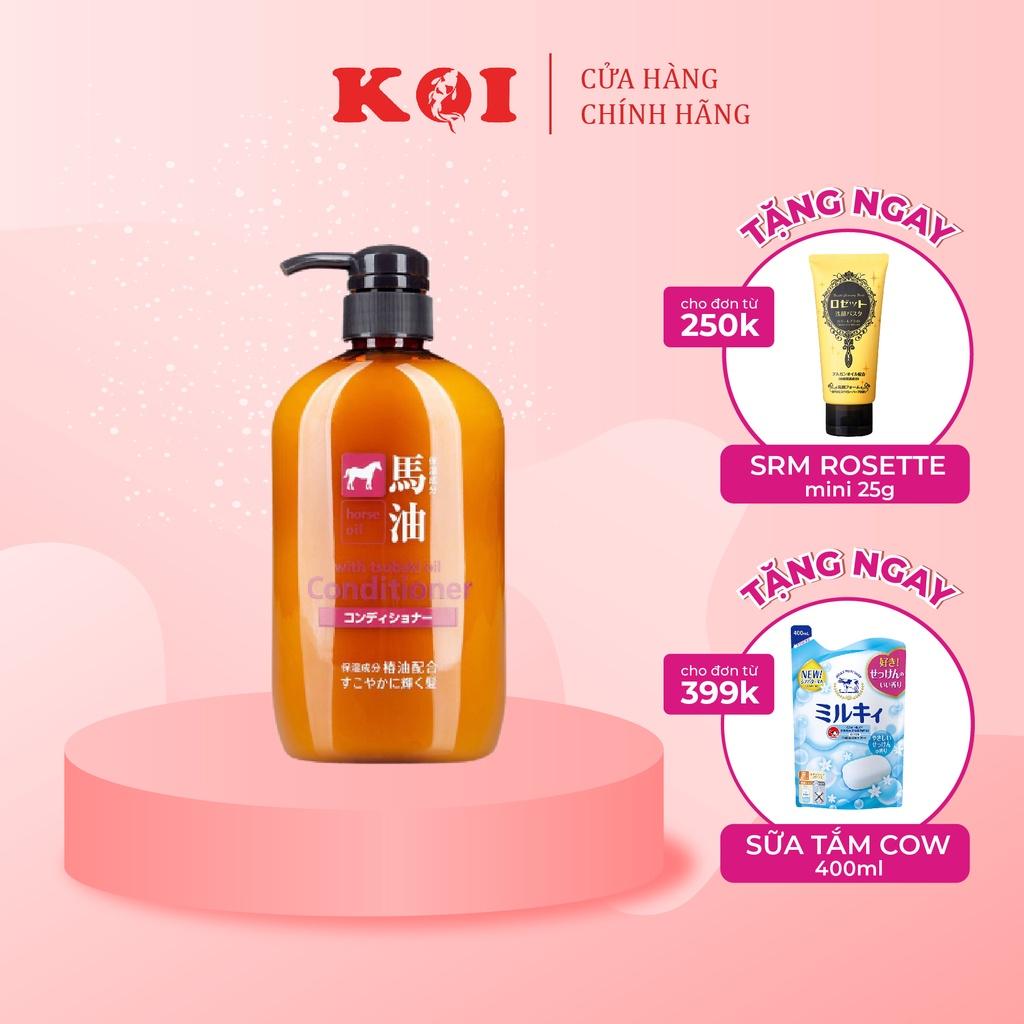 Dầu xả chiết xuất từ dầu ngựa Kumano Cosme Station Horse Oil With Tsubaki Oil Conditioner 600ml