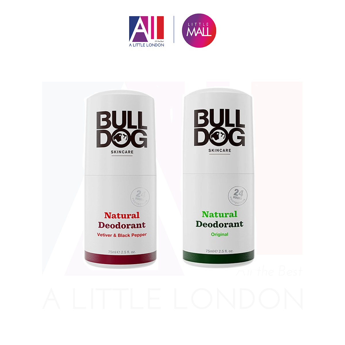 Lăn khử mùi dành cho nam Bulldog Natural Deodorant Original / Vetiver &amp; Black Pepper 75ml