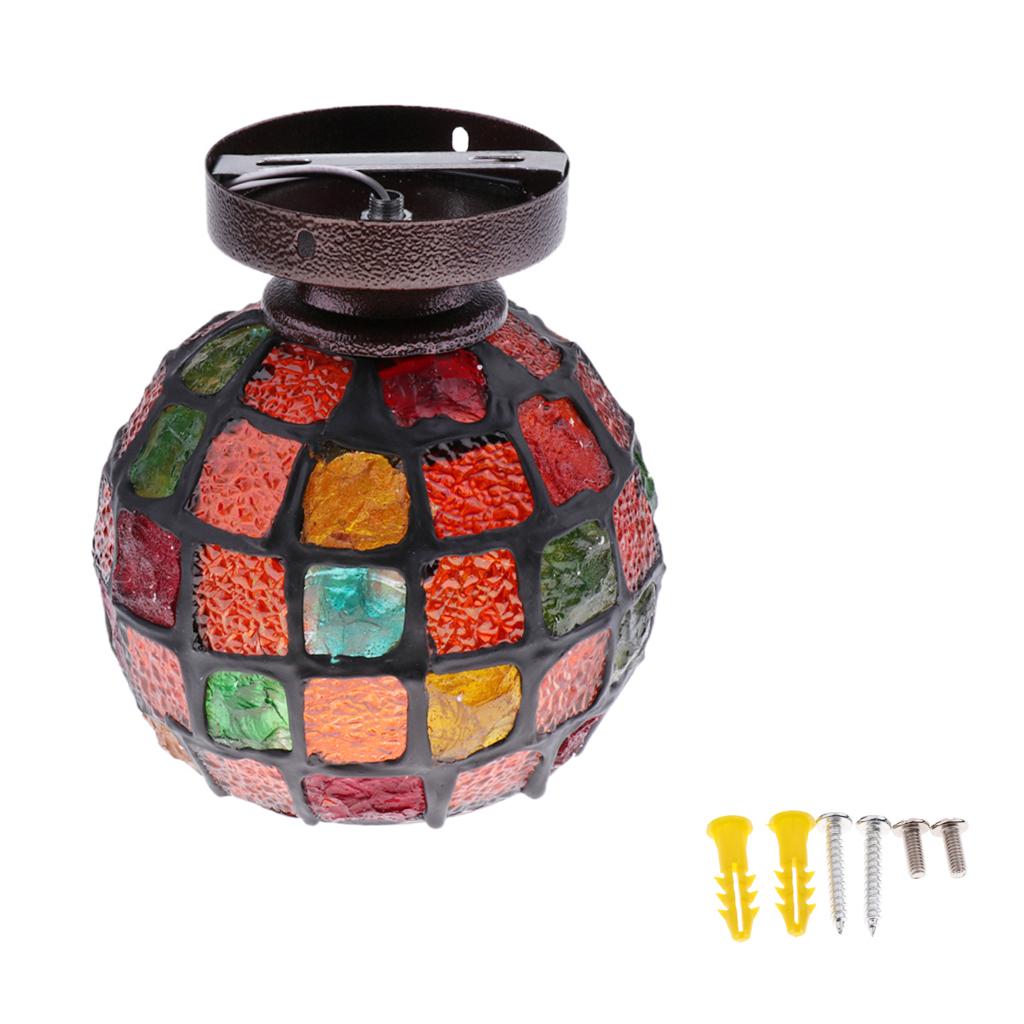 Pendant Lighting Shade For Decoration Cafe Bar With Stained Glass Flower