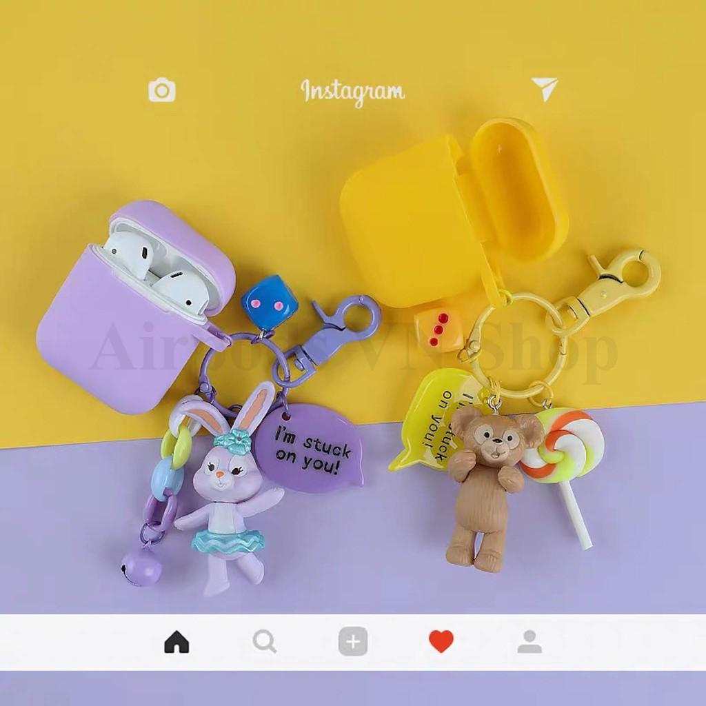 Bao Case Ốp dành cho Airpods 1/2, i11, i12... silicon móc thỏ ngọc, gấu kute cao cấp