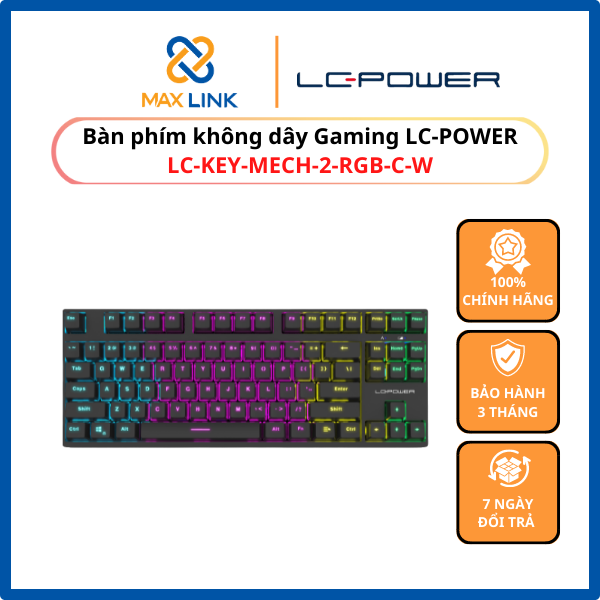 Bàn phím không dây Gaming LC-KEY-MECH-2-RGB-C-W - HÀNG CHÍNH HÃNG