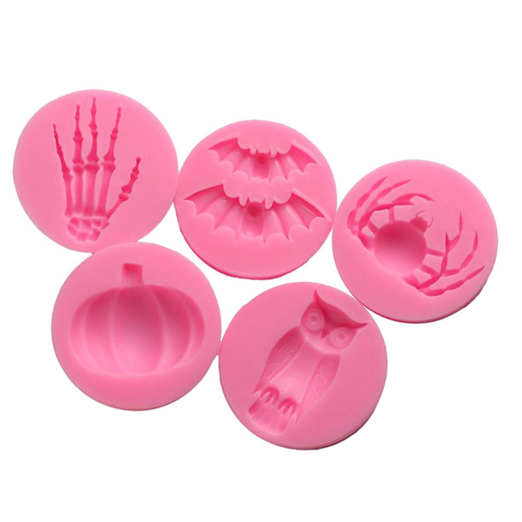 5pcs Fondant Cake Decor Silicone Mold Chocolate Mould for Halloween