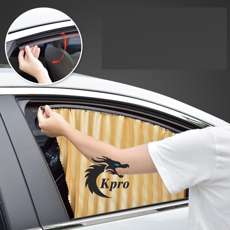 Bộ 4 rèm vải kéo che nắng ô tô, Tấm che nắng kính lái, Tấm che nắng cửa sổ - Hàng Kpro chất lượng cao
