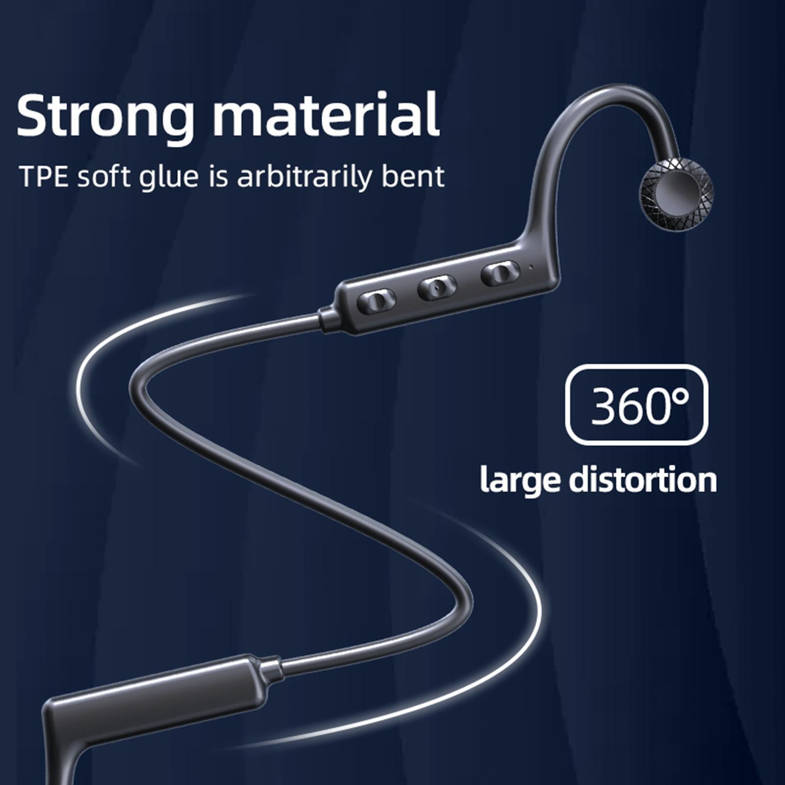 Bone Conduction Headphones, 360 Degree Foldable Earphones 8H Music Easy Button