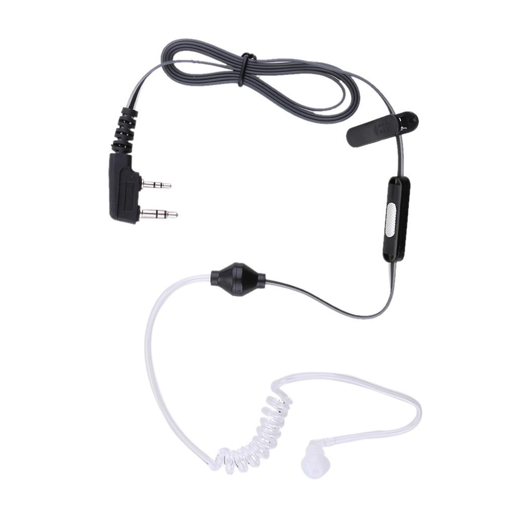 5 Pieces   Radio Headset PTT Mic Acoustic Tube Earpiece Black