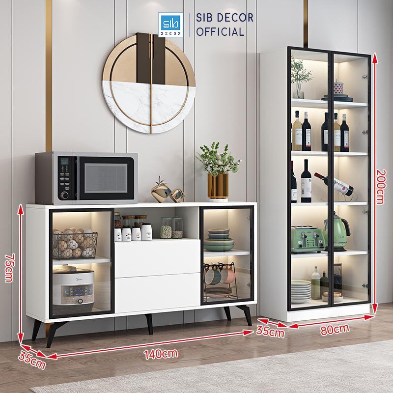 Set Tủ Trưng Bày Đa Năng Để Tivi, Sách, Vang Và Dụng Cụ Nhà Bếp Hiện Đại Thương Hiệu SIB Decor TCK41