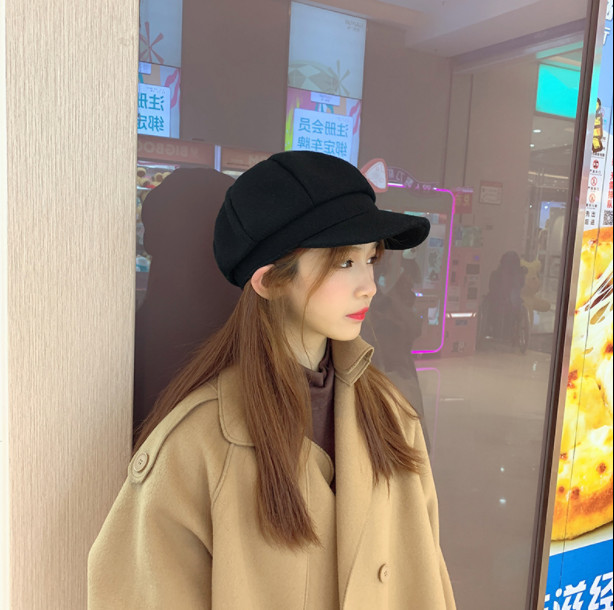Mũ bê rê nữ có vành phong cách Hàn, nón nồi dạ nữ cao cấp mới
