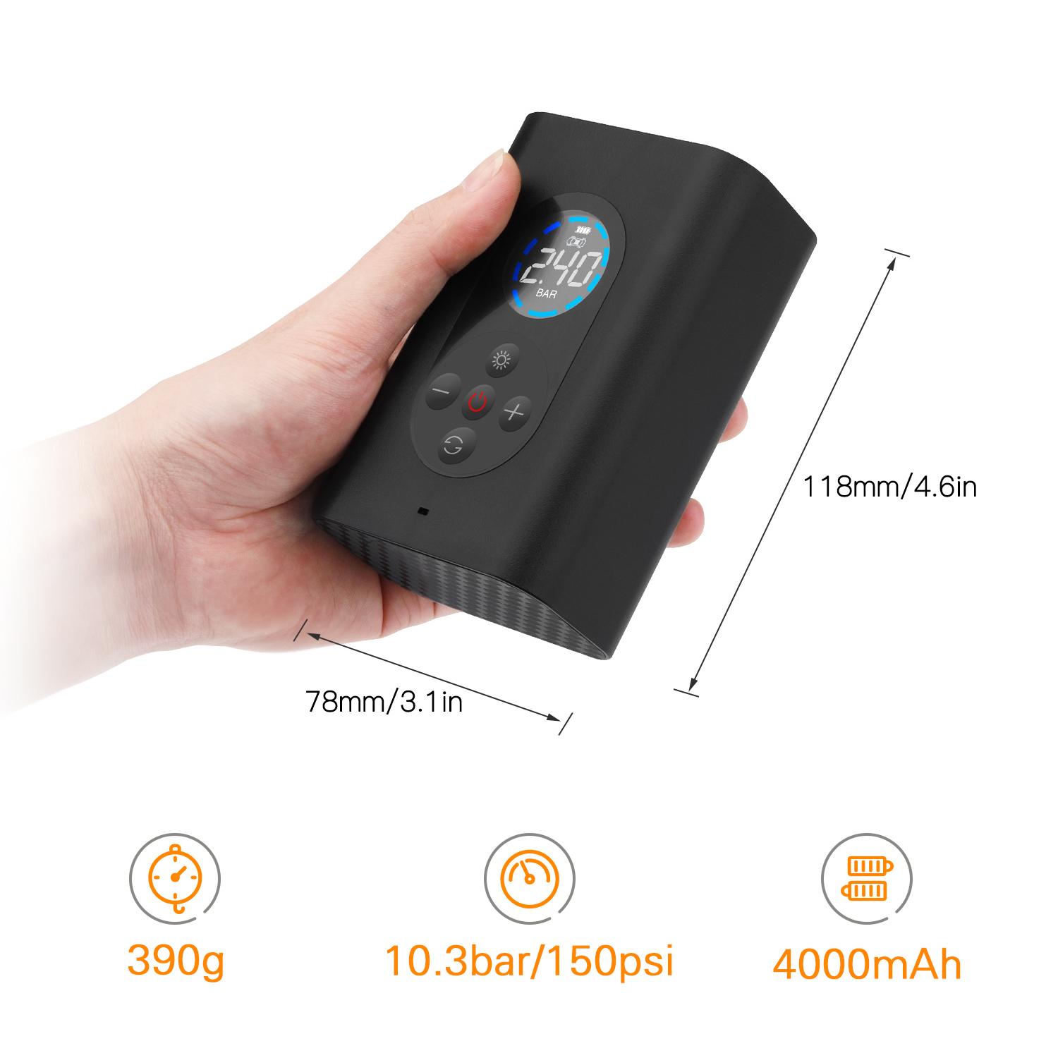 3 in 1 Car Air Compressor Wireless Tire Inflator Portable Auto Pump Digital Tire Pump 150PSI Air Inflator with LED Light