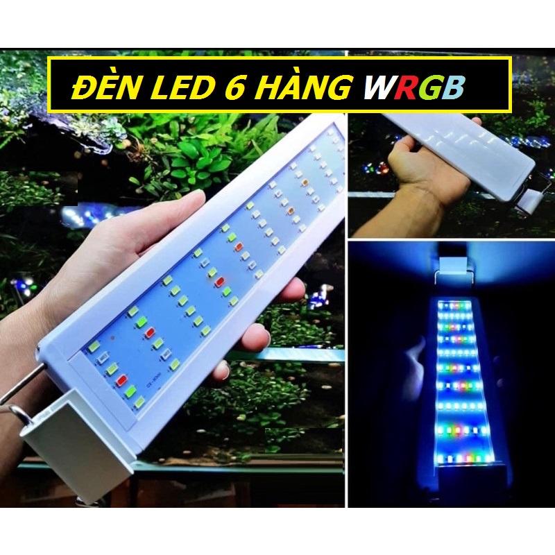 Đèn led siêu sáng WRGB 6 hàng bóng - đèn cho bể thủy sinh - hồ cá cảnh - siêu sáng - phụ kiện cá cảnh - shopleo