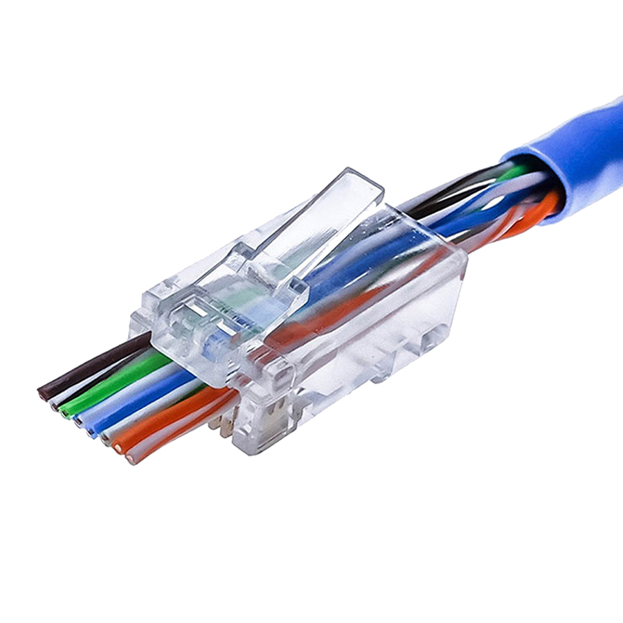 100 Đầu Mạng RJ45 Xuyên Thấu Pass Through