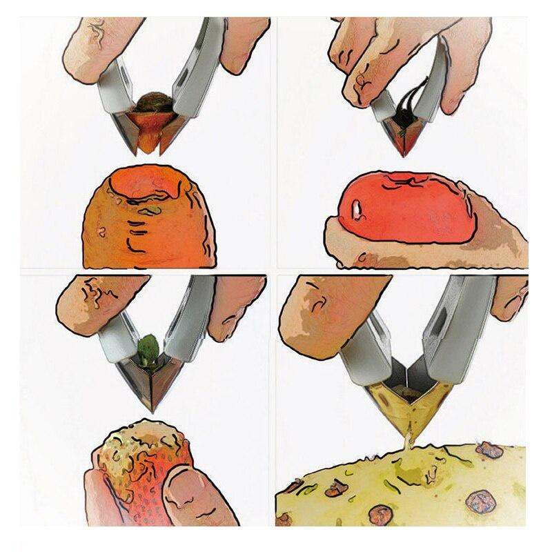 Strawberry Huller Fruit Peeler Pineapple Corer Slicer Cutter Stainless Steel Kitchen Gadgets Pineapple Clips Vegetable Tools