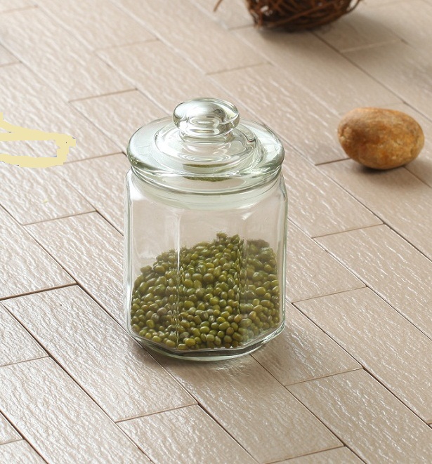 Hũ Lọ Thủy Tinh Lục Giác Đựng Thực Phẩm, Gia Vị
