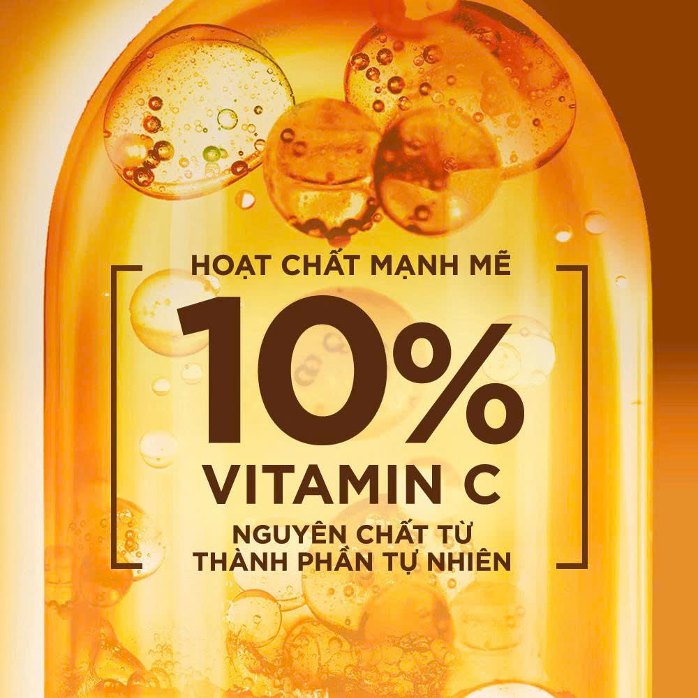 Dưỡng chất ban đêm dưỡng sáng &amp; phục hồi Garnier 10% Vitamin C Nguyên Chất Bright Complete Overnight Serum 30ml