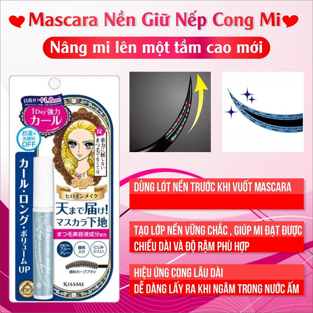 Mascara Lót Nền Chống Trôi ,Siêu Nâng Dài Mi Kissme Make Curl Keep Mascara Base  (6,6 mL)