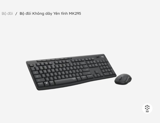 Bộ đôi bàn phím và chuột Không dây Yên tĩnh Logitech MK295 - Hàng chính hãng