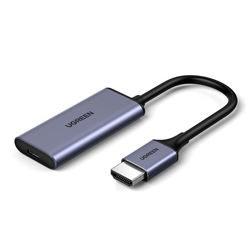 Ugreen UG70693CM323TK 4K 60hz Bộ chuyển đổi HDMI sang USB Type-C màu ghi xám có cổng cấp nguồn micro usb 5v - HÀNG CHÍNH HÃNG