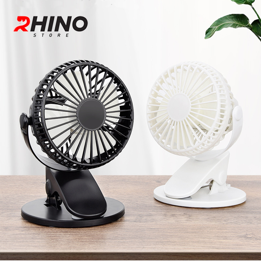 Quạt để bàn văn phòng mini Rhino F201 tích điện 3 mức độ gió - Hàng chính hãng