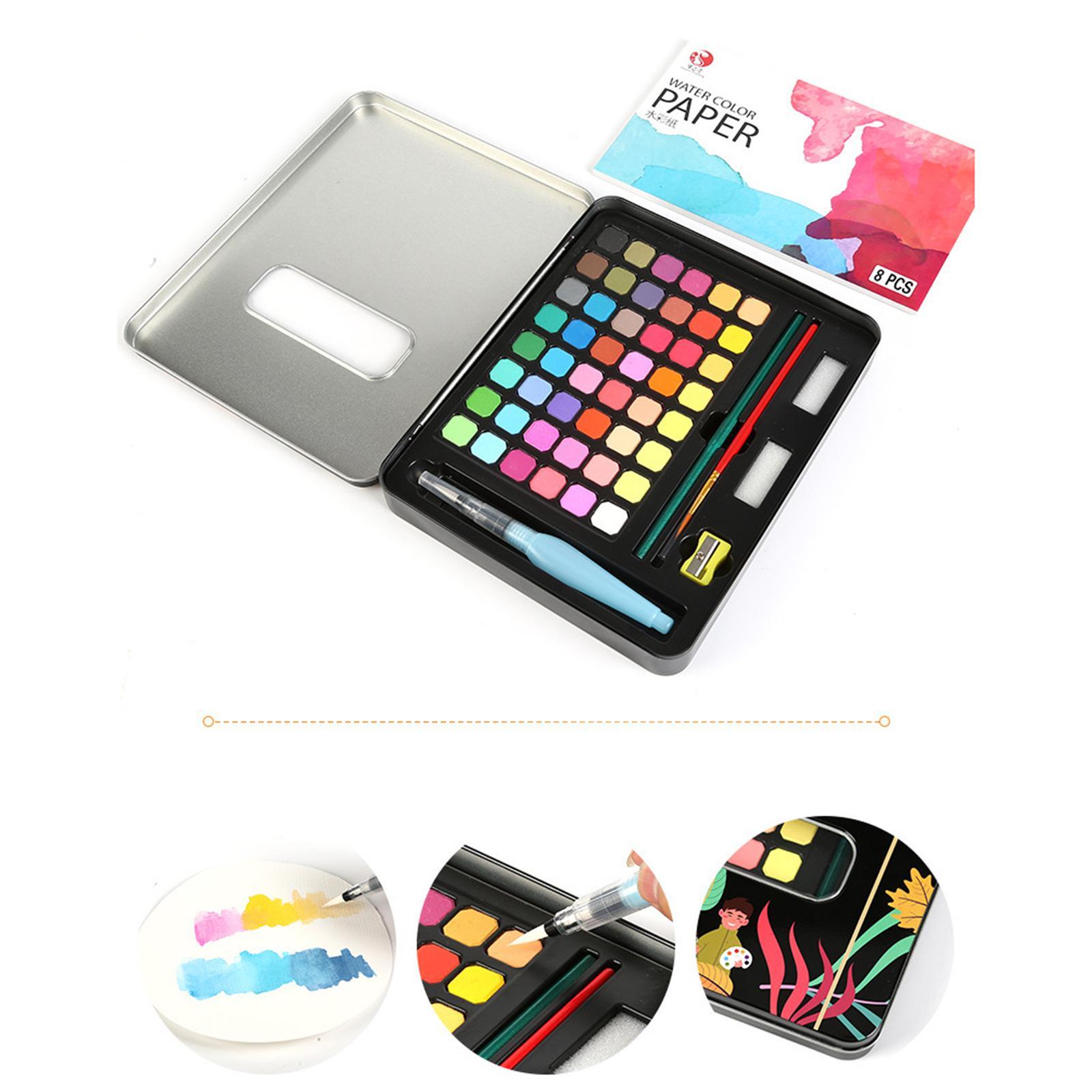 Watercolor Paint Set with Paint Brush Art Paper for Children School Supplies