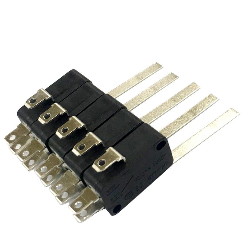 5pcs Micro Limit Switch Long Hinge Roller Momentary SPDT Snap Action for , 1NO+1NC Electronic Components with Handle