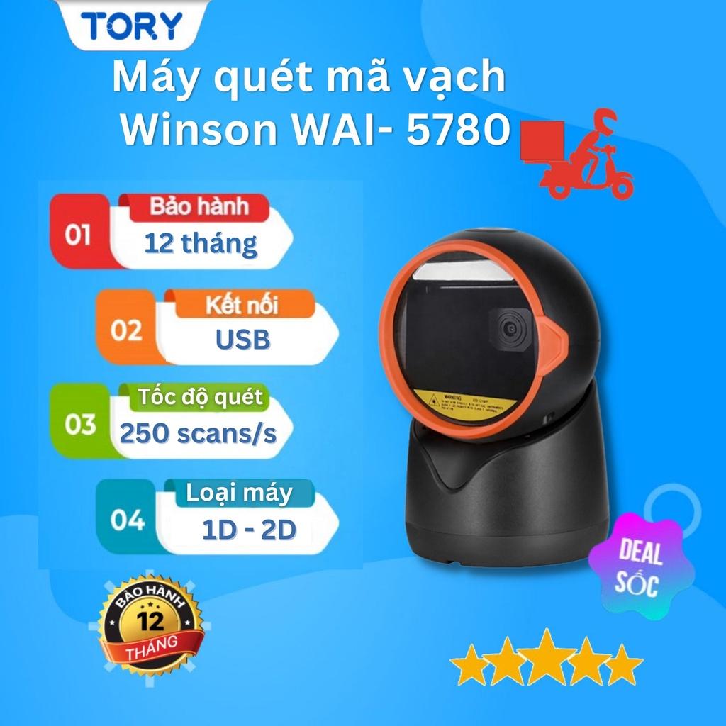 Máy quét mã vạch, đọc mã đơn đa tia Winson WAI- 5780. Máy quét tự động để bàn cho cửa hàng quần áo, siêu thị [HÀNG NHẬP KHẨU]