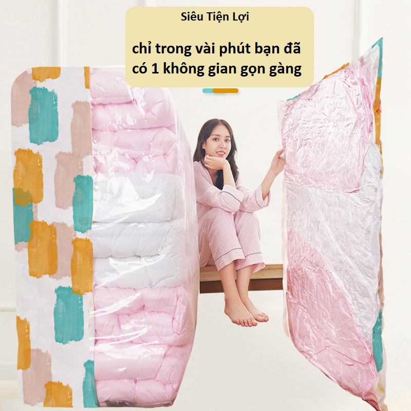Túi Hút chân không đựng quần áo [MẪU MỚI 2024], túi đựng chăn màn mền gấp gọn, chống mốc