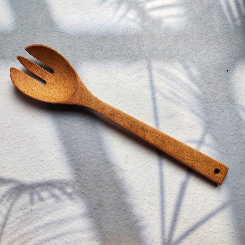 Thìa Trộn Salad Gỗ Beech, Thìa Gỗ An Toàn