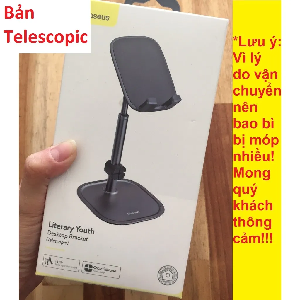 Giá đỡ điện thoại máy tính bảng để bàn điều chỉnh chiều cao Baseus Literary Youth Telescopic _ Hàng chính hãng