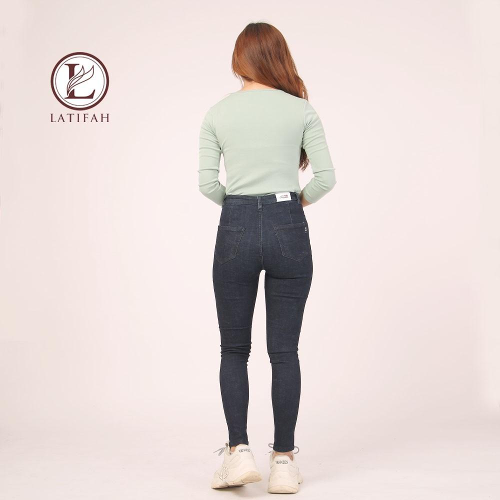 Quần jeans dài nữ co giãn Latifah cạp thường basic jean QD032