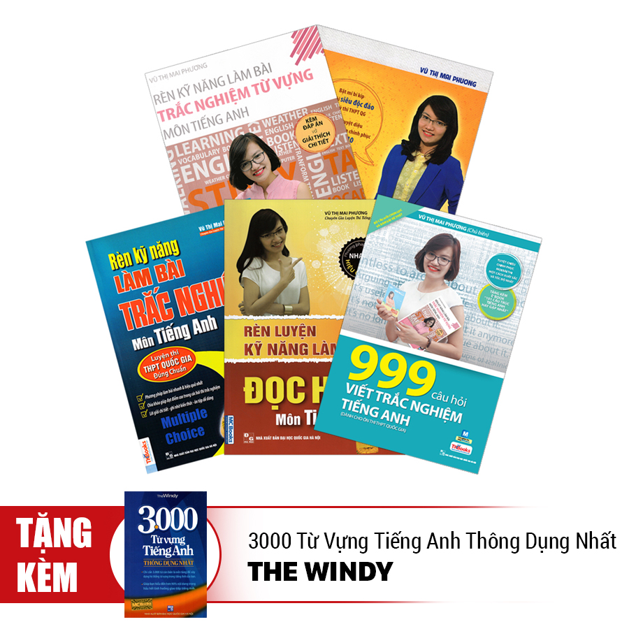 Combo Trọn Bộ 5 Cuốn Sách Tiếng Anh Cô Mai Phương - Tặng Kèm Quyển 3000 Từ Vựng Tiếng Anh Thông Dụng Nhất