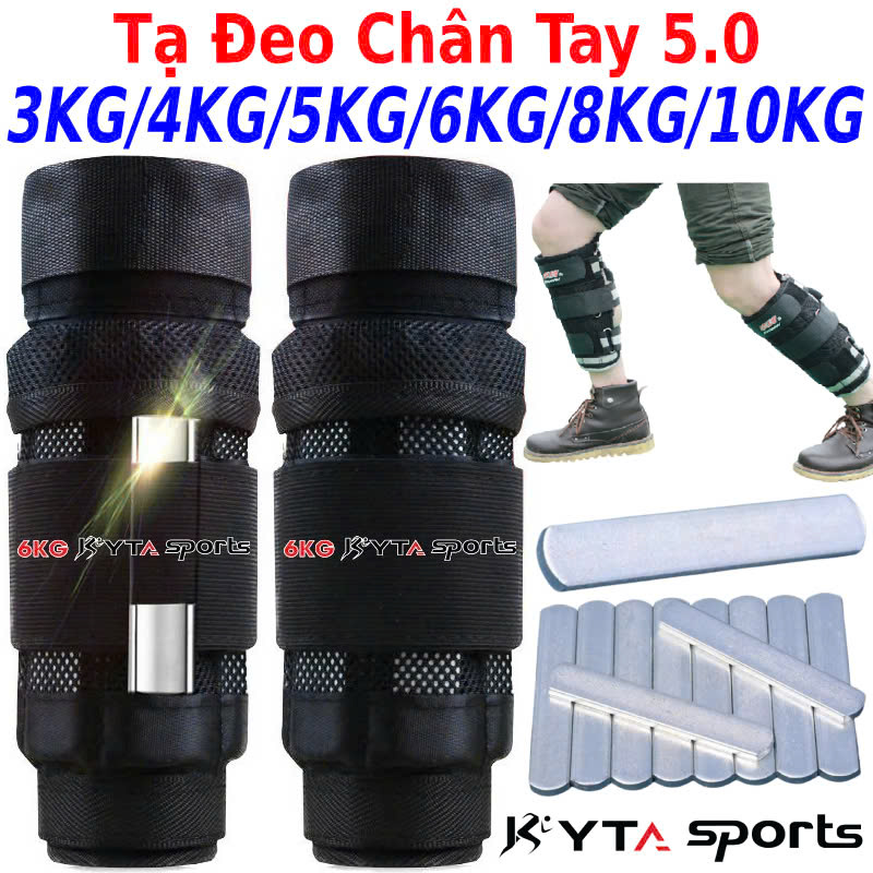 Tạ đeo chân tay, tạ cơ thể, áo tạ thể lực thể thao cao cấp phiên bản 5.0 10KG8KG6KG5KG4KG3KGĐôi chính hãng Kyta Sport, hỗ trợ tập luyện, giảm mỡ tăng cơ, phát triển chiều cao, sức bật và sức bền – Tạ Chân 6KGĐôi