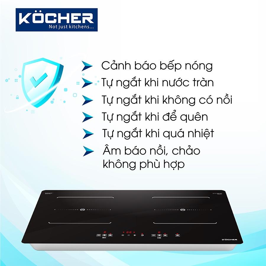 Bếp từ KOCHER DI-633SPMAX01đặt âm/dương mặt kính chịu lực - Hàng chính hãng