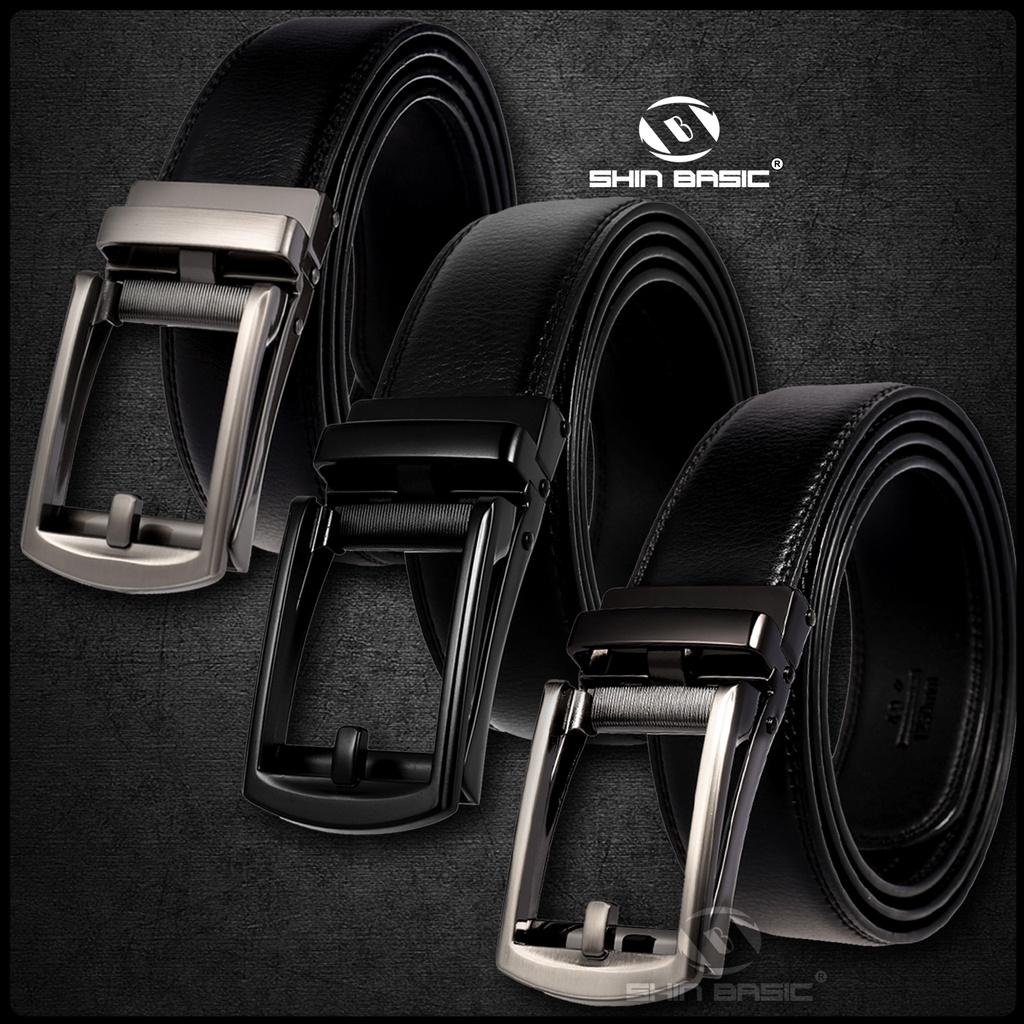 Dây Thắt Lưng, Nịt Nam Da Bò Cao Cấp - ShinBasic, Bảng Khoá Tự Động, Thời Trang Công Sở, BELTS21BAS09-3
