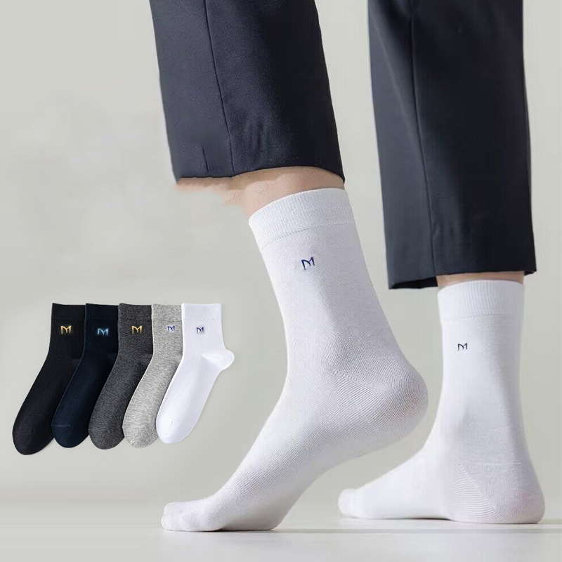 [Set 5 đôi] Tất Vớ nam nữ Chữ M dày dặn cao tầm trung chất vải cotton 100%