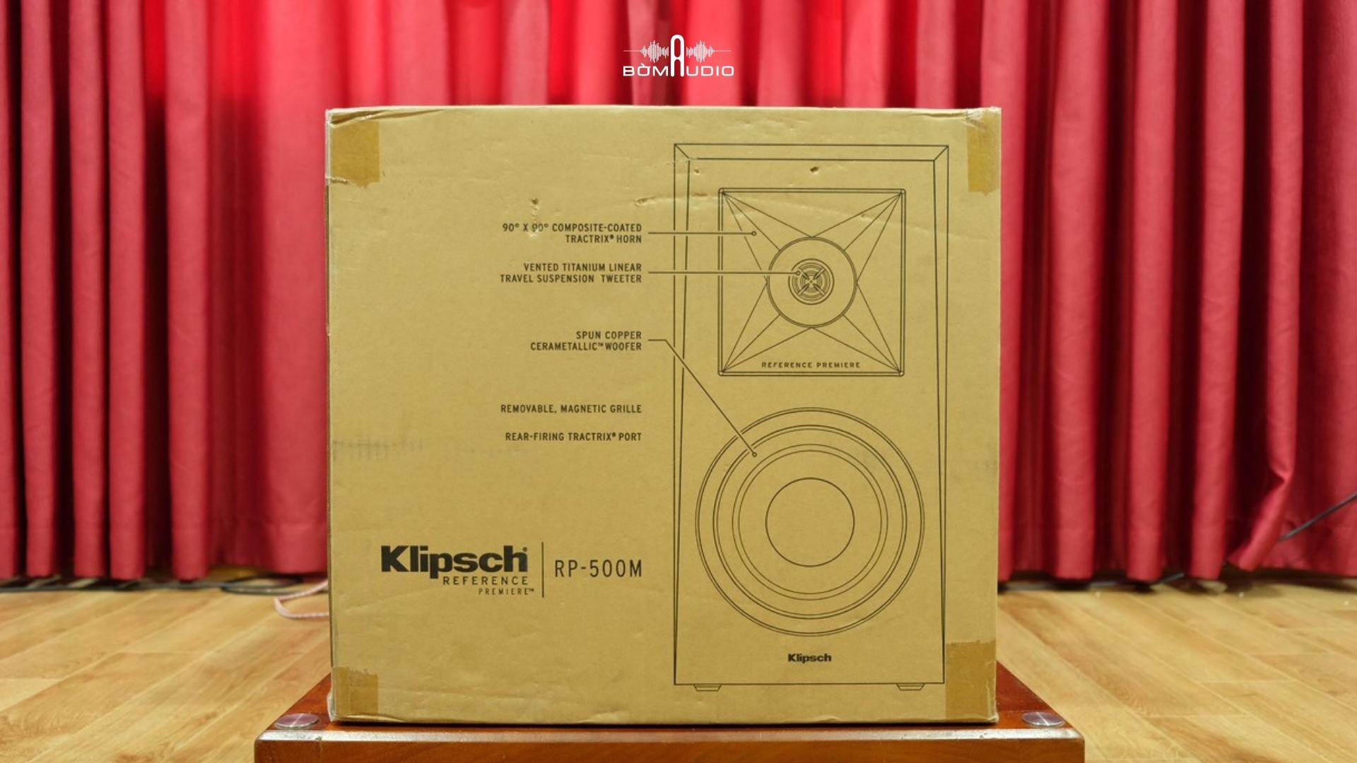 KLIPSCH RP-500M | Dòng Bookshelf Xem Phim Nghe Nhạc Reference Premier Klipsch - Treble Titanium 25mm Họng Kèn Tractrix Horn 90°x90° Độc Đáo - Loa Mid/Bass 13,3cm Cerametallic Phủ Copper Tinh Tế - Độ Nhạy 93dB - 8ohm x 300W | Hàng Chính Hãng _ Mới 100%