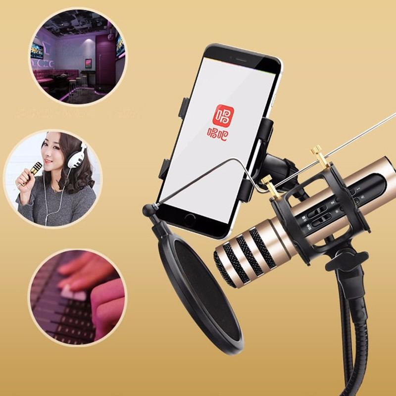 Mic karaoke, thu âm trên điện thoại,  livestream cho điện thoại C7 thu âm 3 IN 1, với âm thanh tự nhiên và tinh khiết.