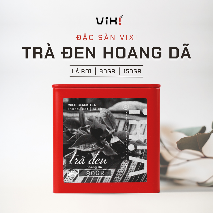 Trà đen ViXi trà shan tuyết cổ thụ đặc sản hoang dã lá rời 1 búp 2 lá hộp 80gr, 150g