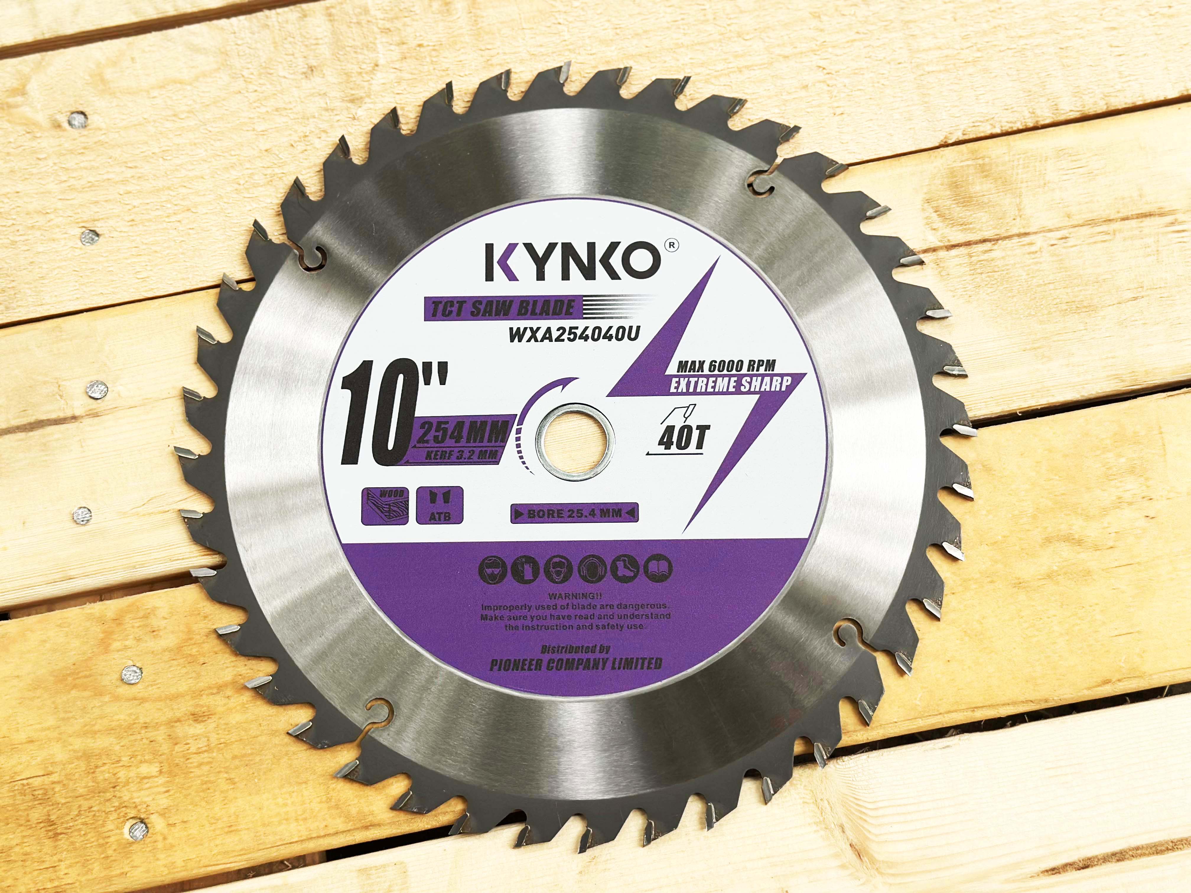 LƯỠI CƯA GỖ TCT 40 RĂNG đường kính phi Ø 254mm KYNKO WXZ254040U