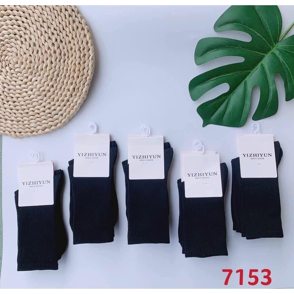 LÓ 10 ĐÔI TẤT LEN CỔ CAO MỘT MÀU VINTAGE CHO NAM NỮ
