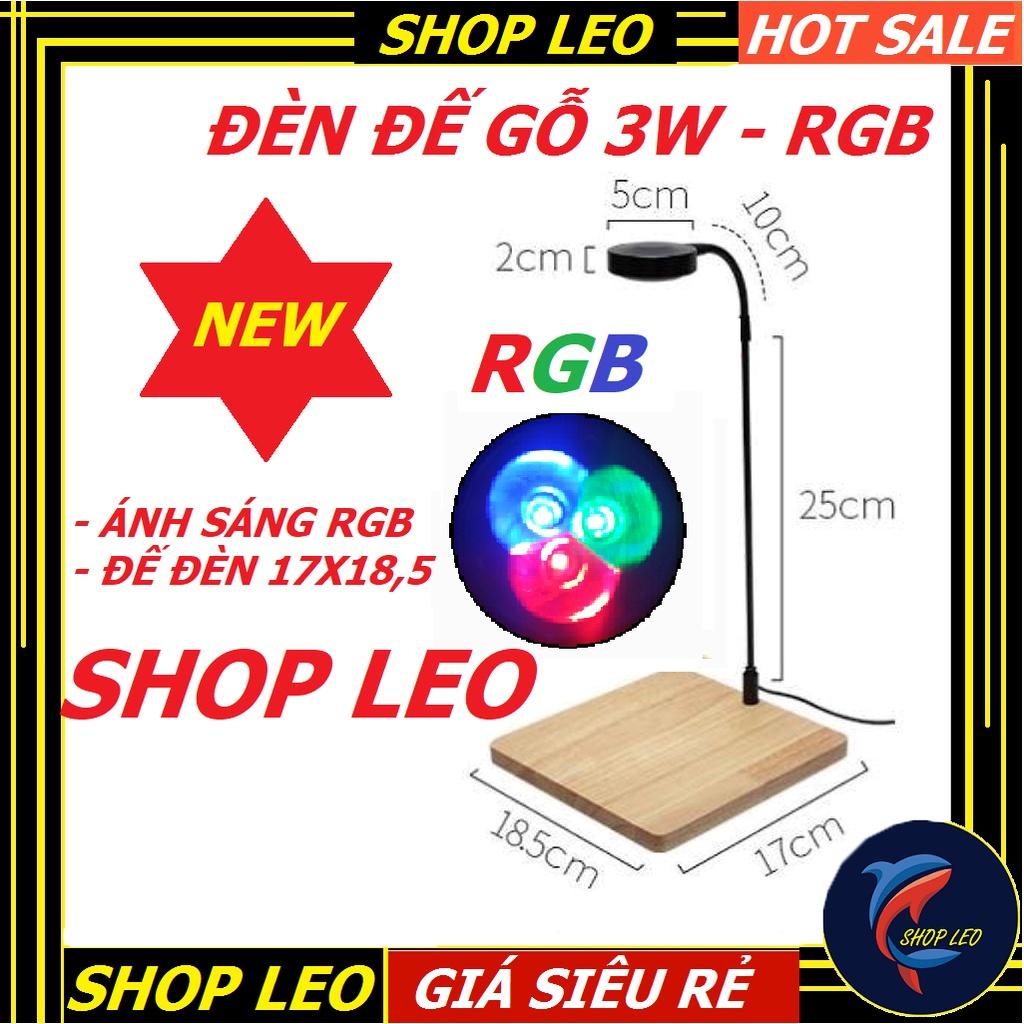 Đèn đế gỗ BamBoo 3W - led kệ gỗ 3W- đèn thủy sinh-tiểu cảnh - phụ kiện thủy sinh- shopleo